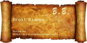 Broll Bianka névjegykártya